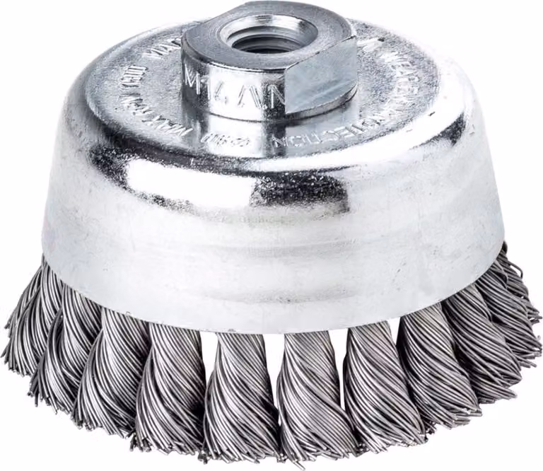 Lessmann Zopf-Topfbürste 65 mm 18 Z STH glatt 0,35 mm Gewinde M 14, robust