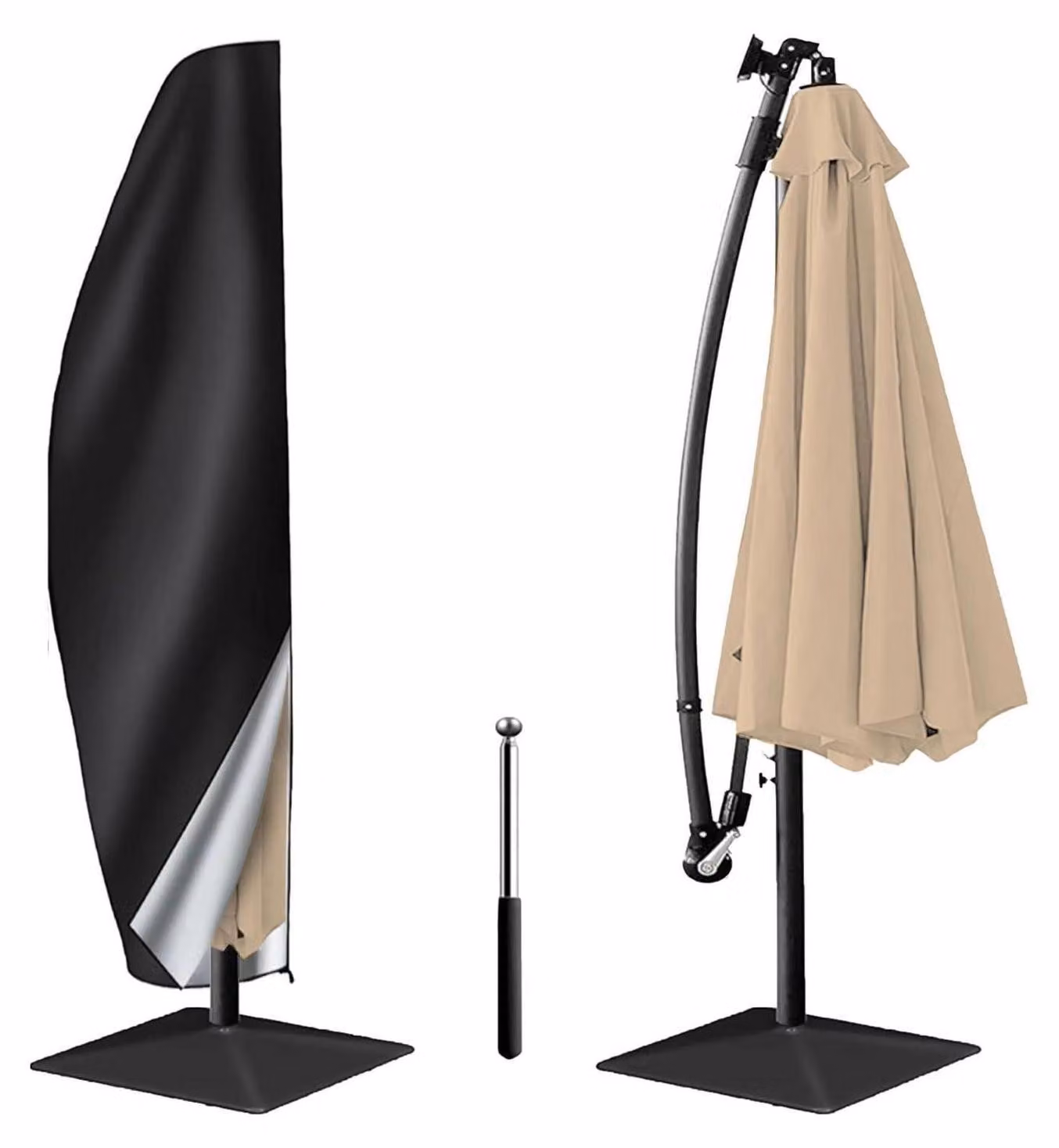 Copertura protettiva per ombrellone da giardino, dimensioni 3 metri / 350 cm, con asta