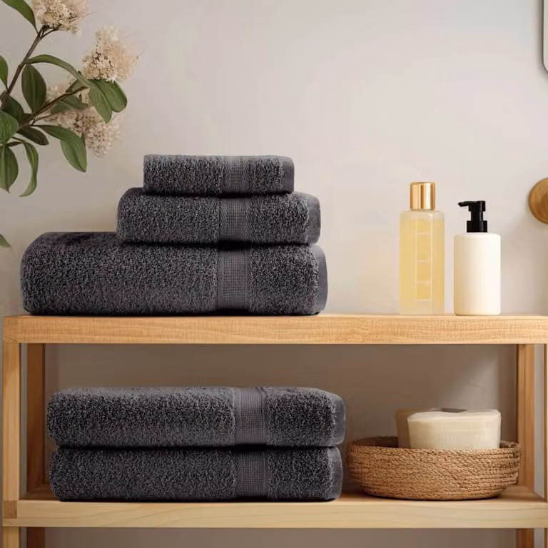 vidaXL Asciugamani da bagno Premium SOLUND 4 pz Antracite 100x150 cm