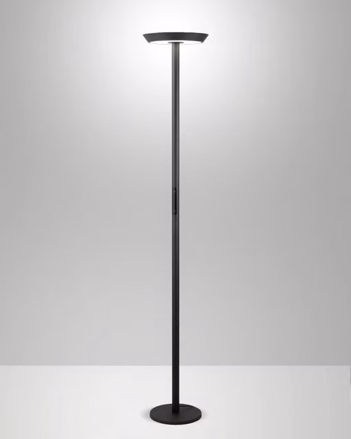 Lampada da terra Fizz a LED 50W integrato, struttura in alluminio e metacrilato, CCT regolabile 2700K-4000K, Antracite - Fizz