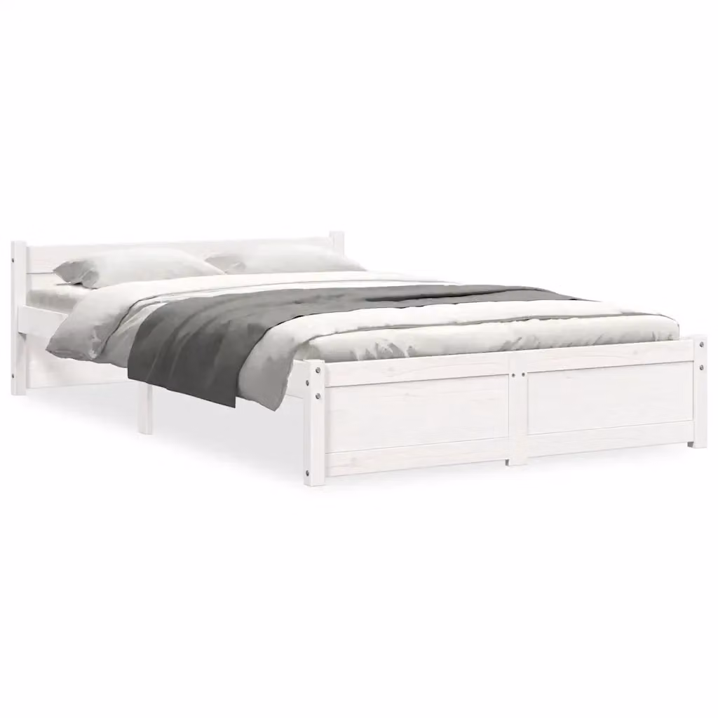 Giroletto vidaXL in legno massello di pino bianco laccato con doghe fisse L/P/H: 120 x 200 cm – 2