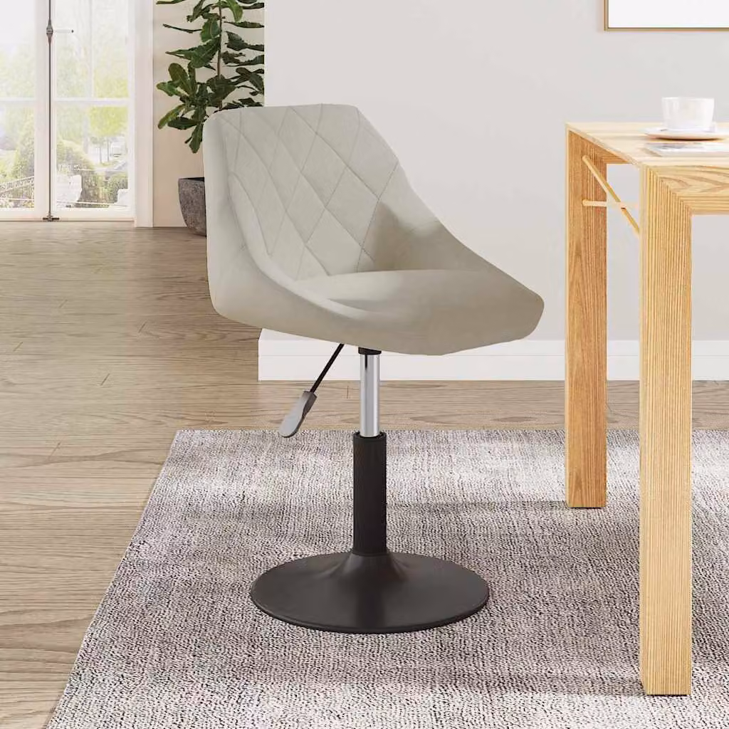Sedia da Pranzo Moderna vidaXL in Velluto Beige con Base Girevole a 360 Gradi