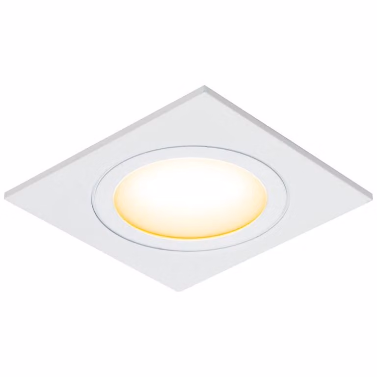 EVN LED da incasso a soffitto, quadrato, bianco, IP20, 350 mA, 3 W, 3000 K, 210 lm, diametro di incasso 55 mm
