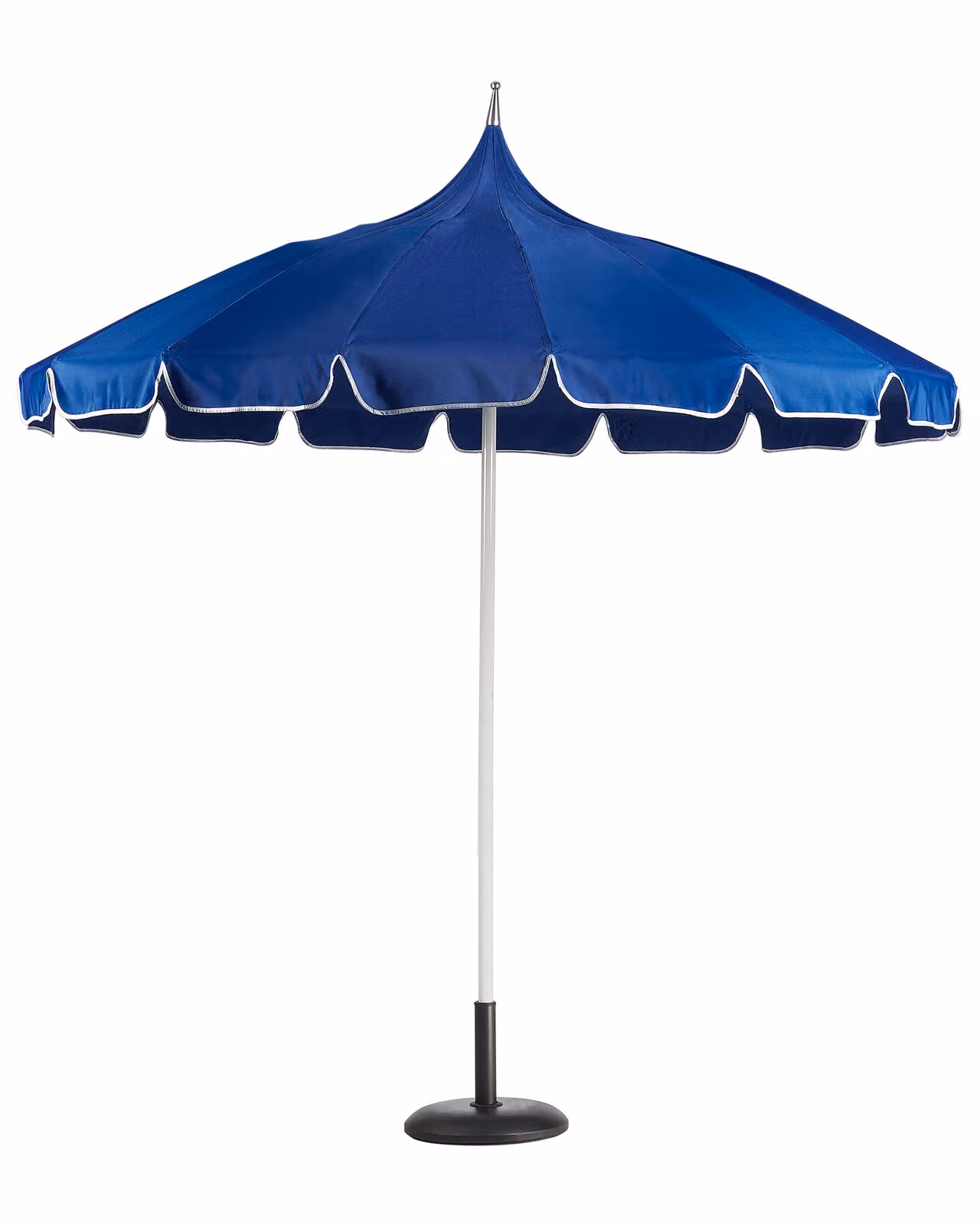 BELIANI Ombrellone da giardino in poliestere blu ⌀ 245 cm palo in alluminio bianco elegante e moderno