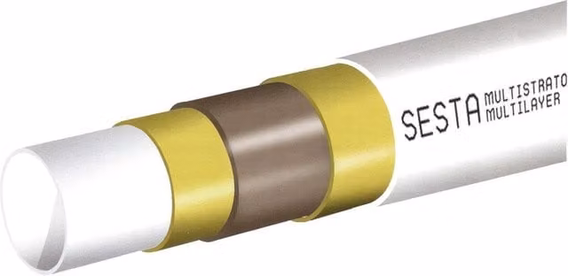Tubo multistrato nudo PEXB/AL/PEXB Sesta bianco diam. 16x2 mm, 100 mt