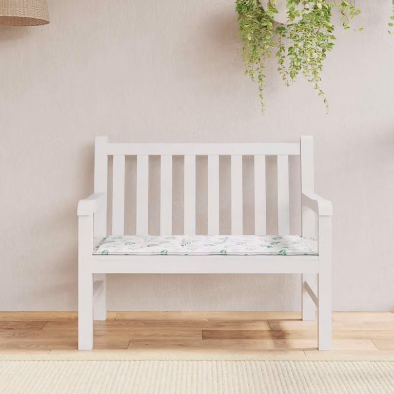 Cuscino per panca vidaXL in tessuto Oxford verde e bianco, impermeabile e traspirante, L 100 cm x P 50 cm x H 3 cm