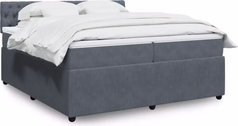 Maison Exclusive - Giroletto a Molle con Materasso Grigio Scuro 200x200 cm Velluto
