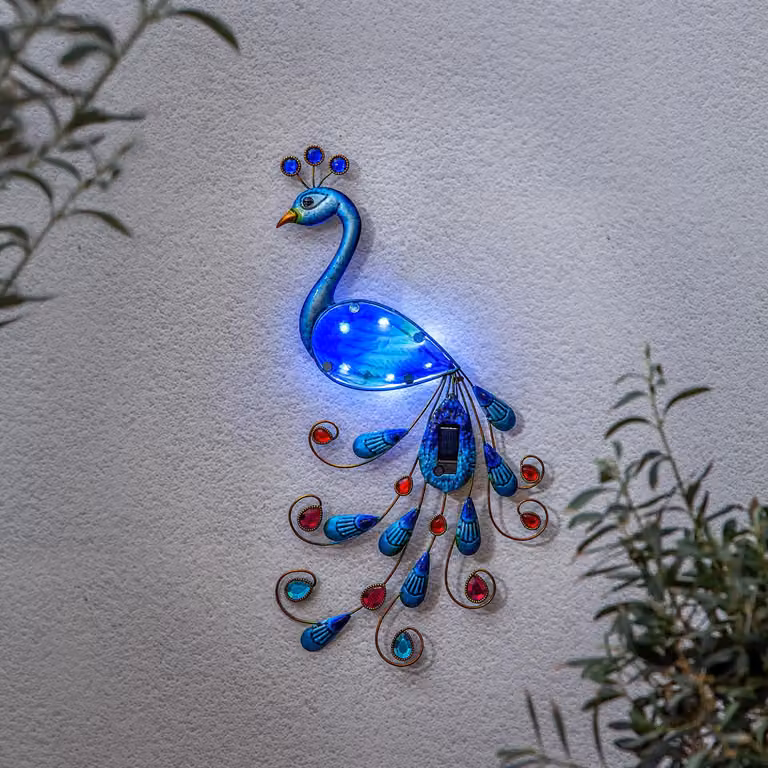 Decorazione da giardino Pavone solare a led