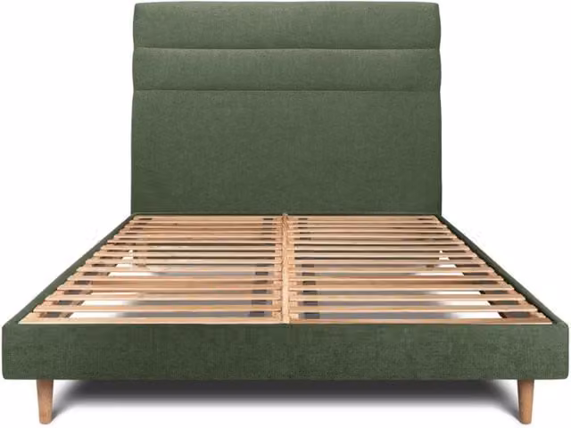 Letto 140x190 cm con testiera in linea - Tessuto Tela opaca