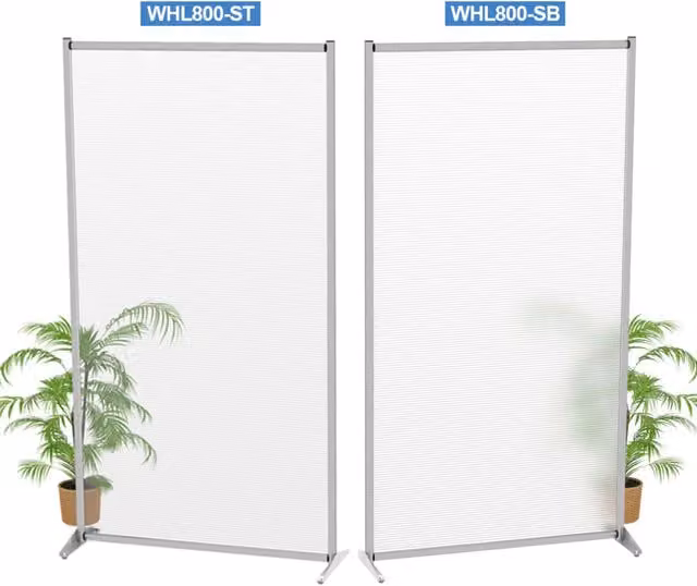 Pannello divisorio singolo in policarbonato bianco satinato Top Eventi Store L: 100 cm, H: 190 cm