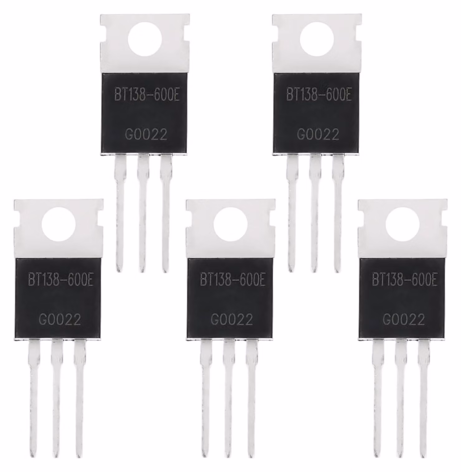 5 x Tiristore BT138-600E, involucro TO-220, 600V, 12A