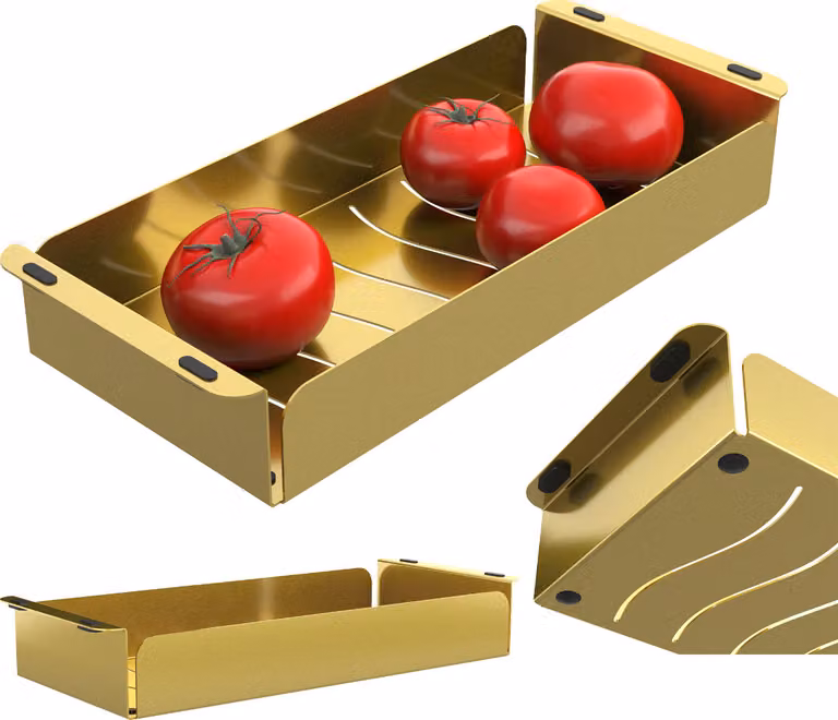 Granitan - Lavello acciaio inox - Lavandino 42x18 cm - Lavello cucina oro - con scolapiatti - BARI