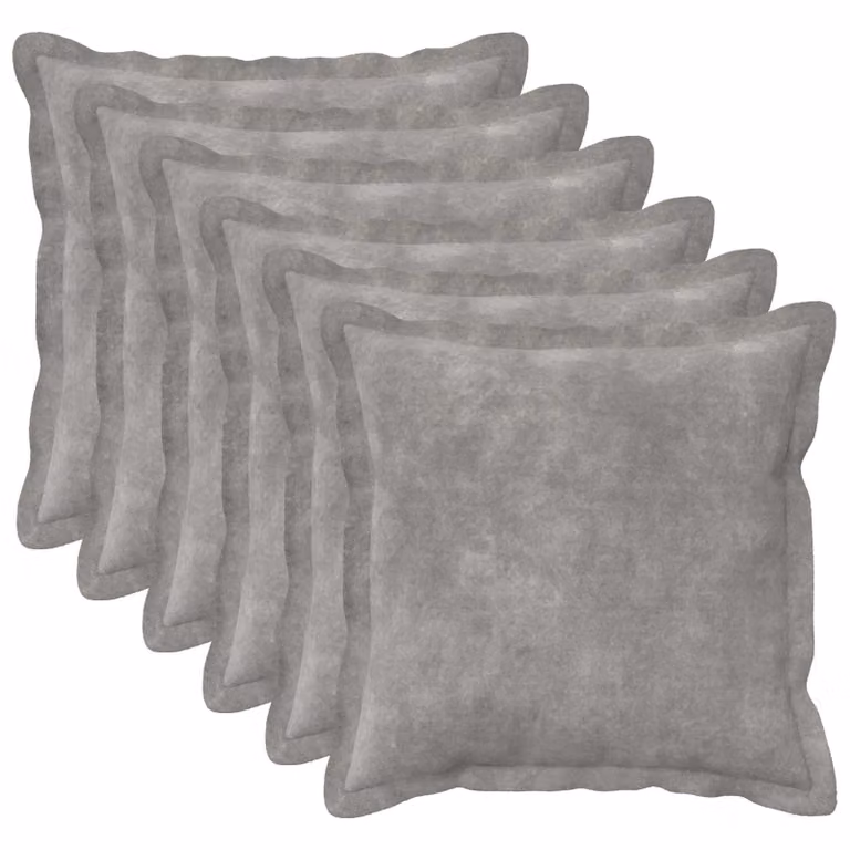 vidaXL Cuscino HOUTEN 6 pz Grigio Chiaro Fleece in microfibra