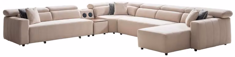 Ecksofa Stoff U-Form Bettfunktion Couch Design Polster Textil Eck Modern