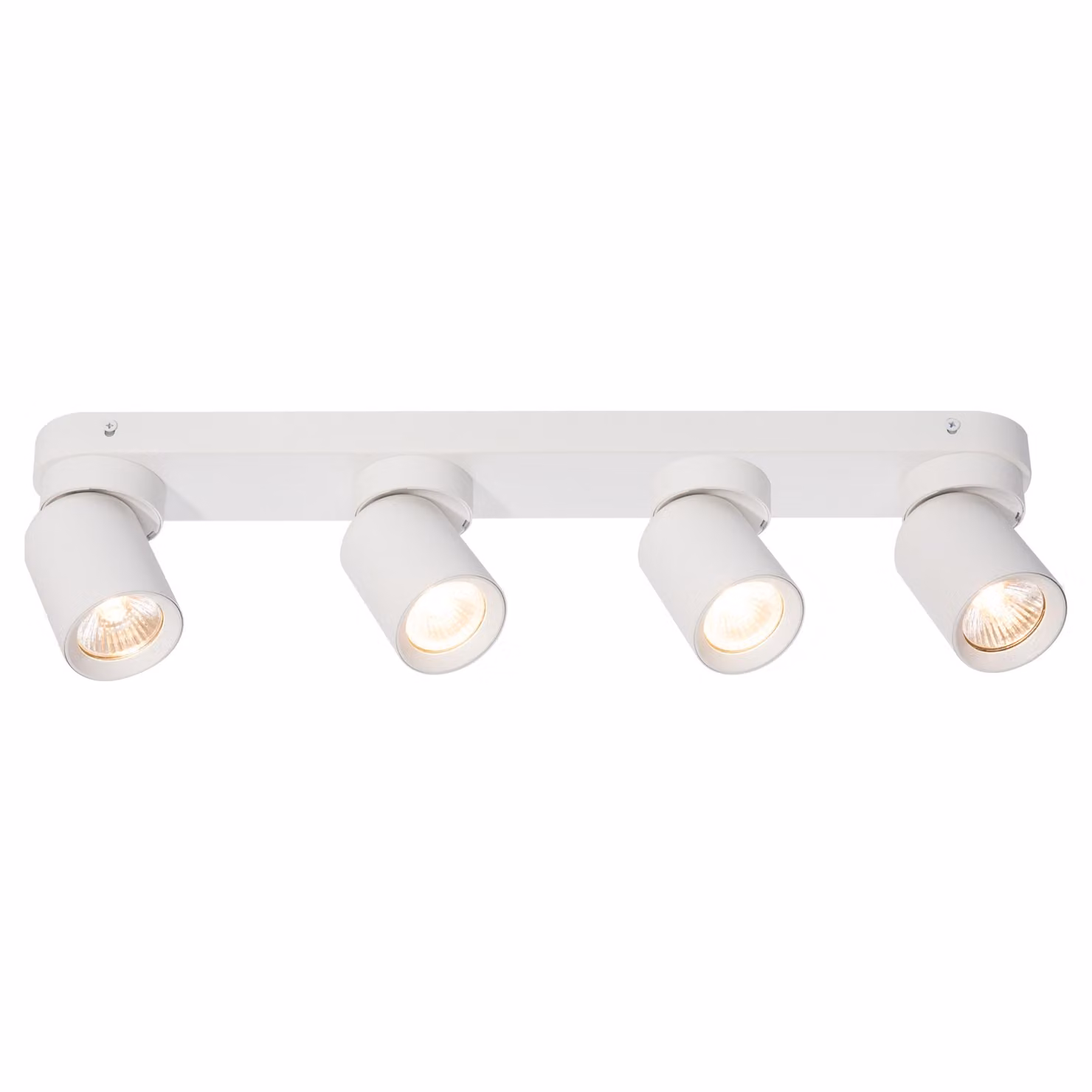 MasterLED Lampada da soffitto con 4 faretti GU10 Bianco opaco Alluminio Orientabile per soggiorno Cucina Corridoio
