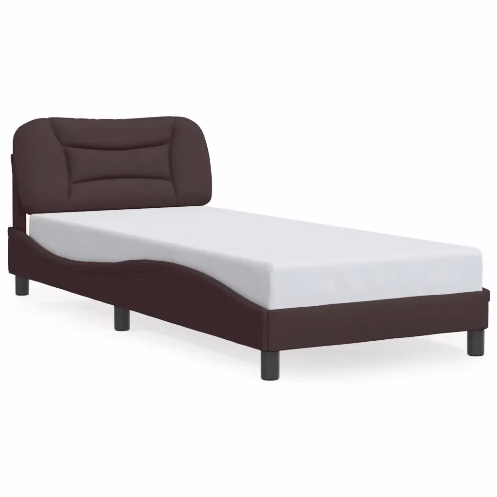 Letto contenitore con illuminazione LED e porta USB Hvar vidaXL Marrone Scuro L 90 x P 200 cm – 2