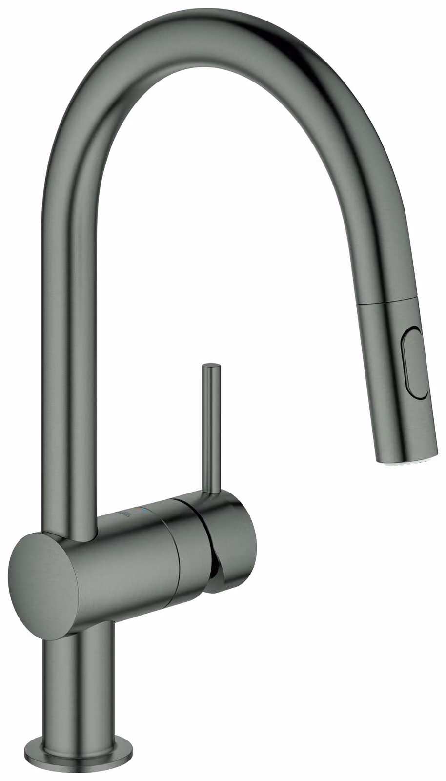 GROHE Minta Mitigeur monocommandé pour évier, portée 223mm, bec en C, extractible, Easy Docking, pivotant, double douchette d'évier, 32321AL2, 32321AL2