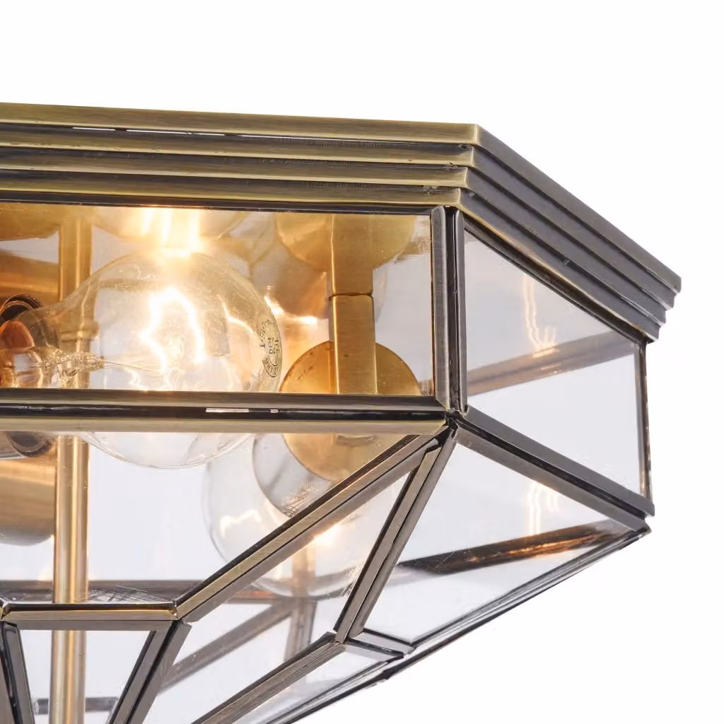 Plafoniera contemporanea Maytoni Zeil con 3 luci E27 in metallo bronzo e vetro trasparente – 2