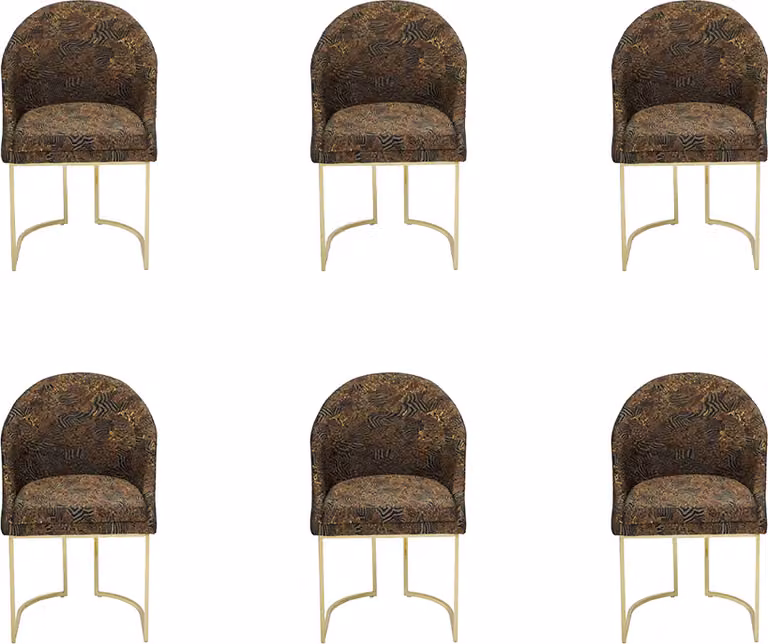Modern Esszimmer stühle Wohnzimmer luxuriöse Mehrfarbig 6x Stühle Metall