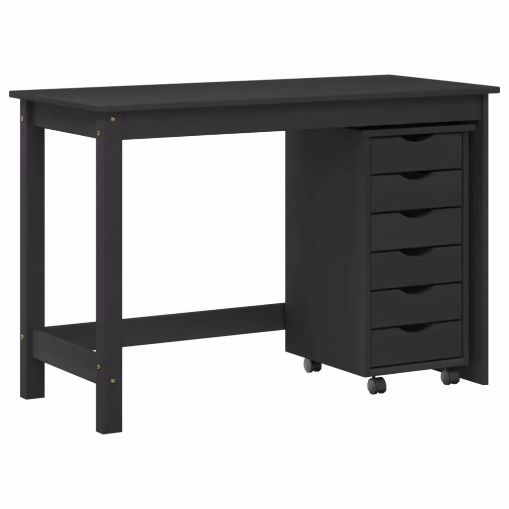 Set scrivania e mobiletto su ruote MOSS vidaXL Nero 2 pezzi – 2