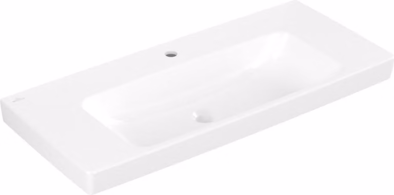 V&B Architectura lavabo 100x44,5 cm, 1 rubinetto, senza sfioratore, bianco C-plus