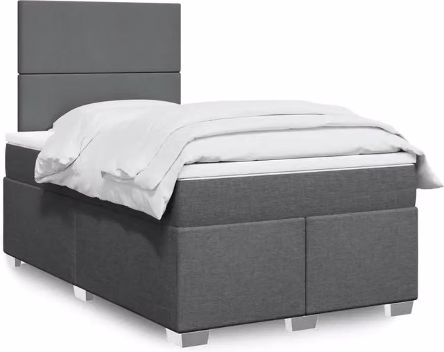 Giroletto a Molle con Materasso Grigio Scuro 120x190cm Tessuto 3292721