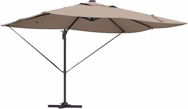 Ombrellone a braccio moderno e inclinabile 352 x 251 x 265 cm atmosfera accogliente in poliestere tortora 02_0058702