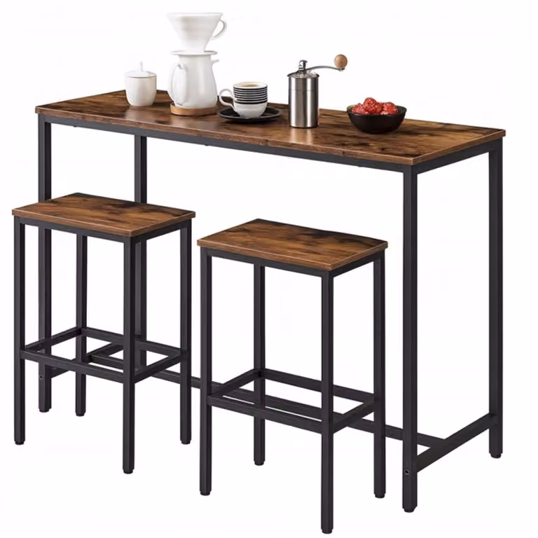 Set da bar Tavolo da cucina + 2 sedie Hocker Loft industriale moderno 100 cm