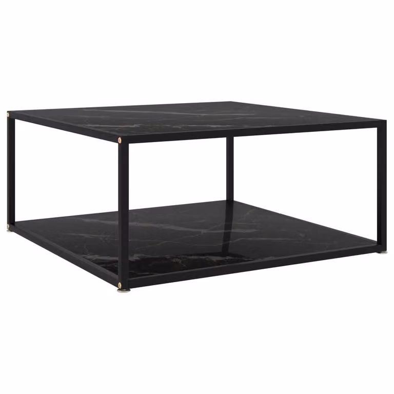 vidaXL Tavolino nero 80x80x35 cm in vetro temperato - Tavolino - Tavolini - Tavolini - Tavoli da caffè