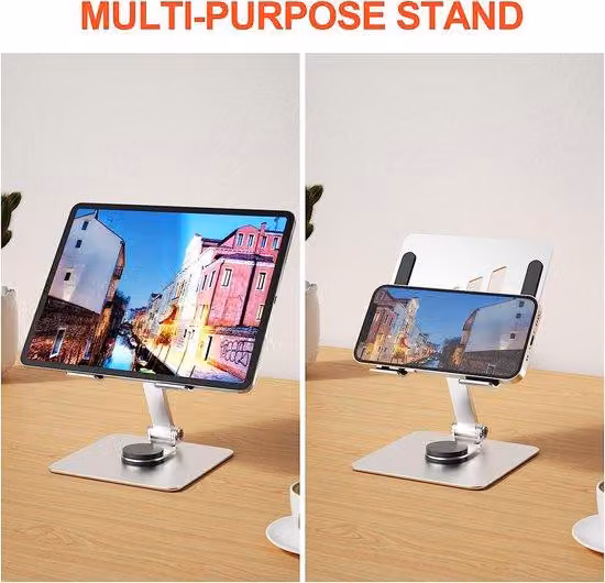 Portatavoletta in alluminio, portatile, pieghevole, con supporto regolabile, per smartphone, accessori, uffici