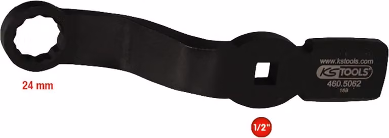 KS TOOLS 1/2" chiave a percussione a dodici facce con 2 facce di riscontro 24 mm - 460.5062