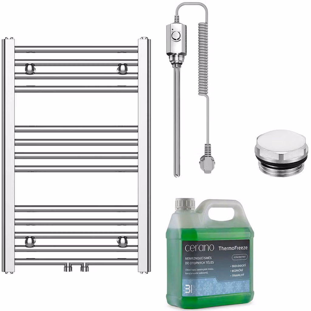 Set di radiatori elettrici da bagno Benito - 300W - cromato - 700x450 mm