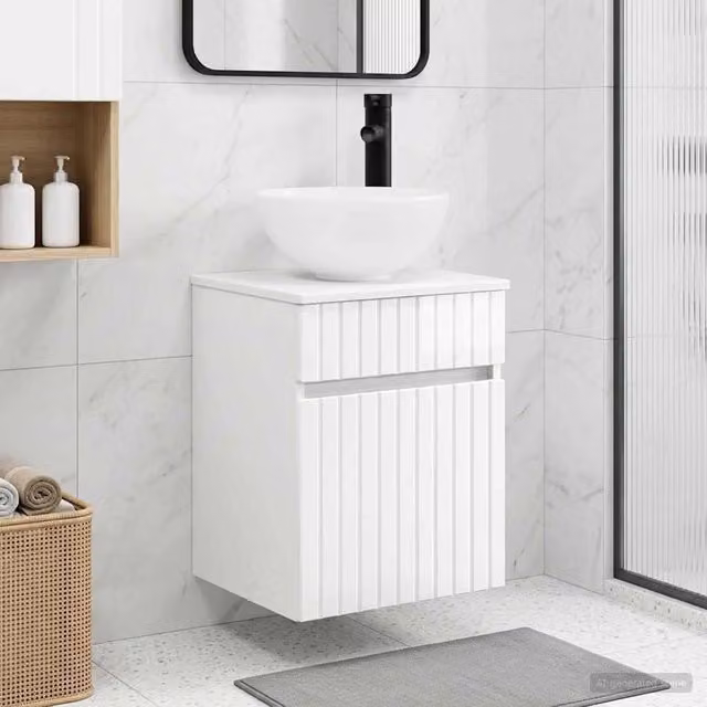 Mobile lavabo da parete vidaXL Bianco Lucido L: 39 cm, P: 35 cm, H: 63 cm