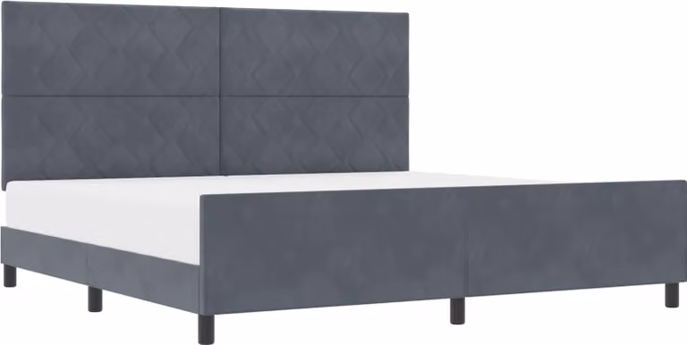 Letto a molle con testata grigio scuro 200 x 200 cm in velluto