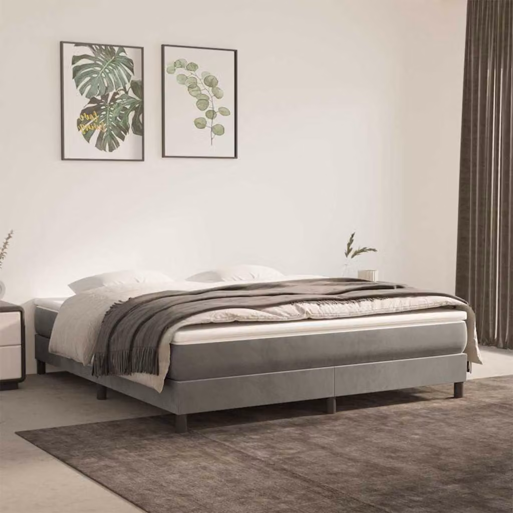 Materasso Ibrido vidaXL in Velluto Grigio Chiaro e Bianco, L/P/H: 180 x 200 x 20 cm