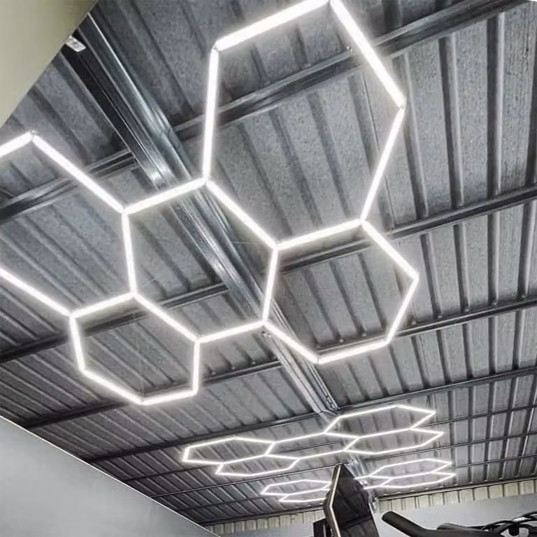Lampada da soffitto a LED HEXAGON 245W 6500K 23100lm in alluminio bianco e nero, dimensioni: 4x229x237 cm, IP20, IdeaLED
