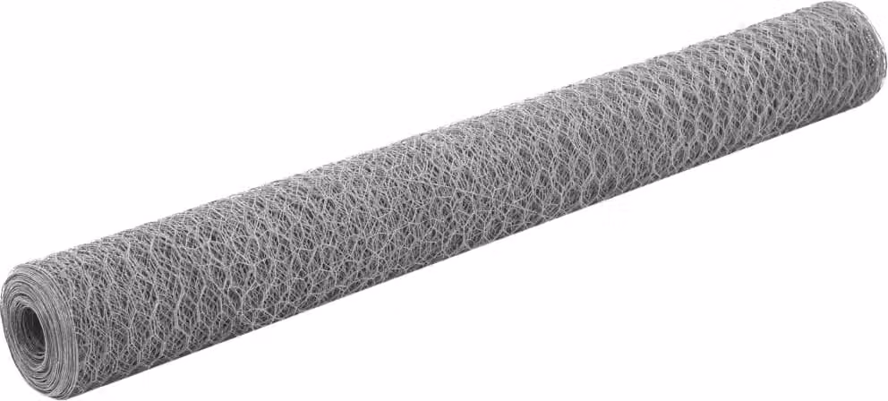 Maison Exclusive - Recinzione in Rete per Pollaio in Acciaio Zincato 25x1,2m Argento