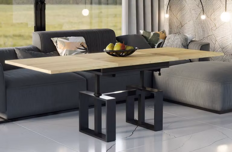 Endo-Möbel tavolino Empoli da 110 a 170 cm tavolo da soggiorno allungabile sincronizzato (rovere naturale)