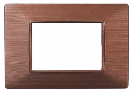 Placca compatibile Vimar Plana 3 moduli plastica colore bronzo satinato Ettroit EV85310