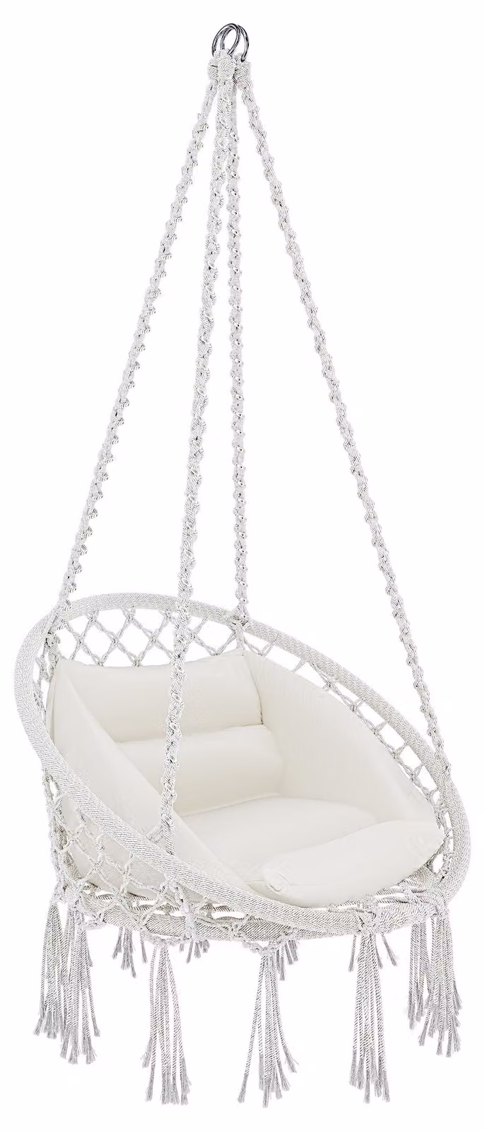 Sedia a dondolo in cotone - Beige - Capacità di carico: 160 kg - Larghezza: 80 cm