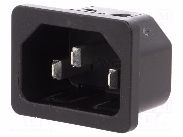 1 connettore: per alimentazione AC, presa 10A, modello 6100.4120, connettore maschio