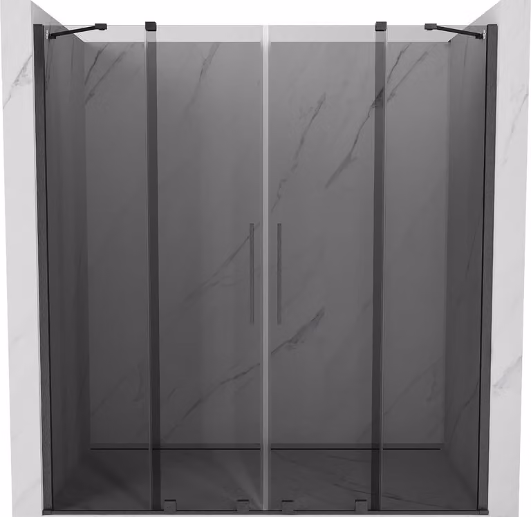 Mexen Velar Duo porte doccia scorrevoli 170 cm, grafite, grigio canna di pistola spazzolato - 871-170-000-42-66