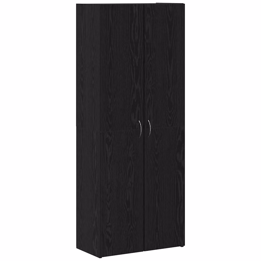 Mobile per ufficio moderno vidaXL in legno e MDF nero con ante a battente e ripiani regolabili L/P/H: 60 x 32 x 152,5 cm – 2