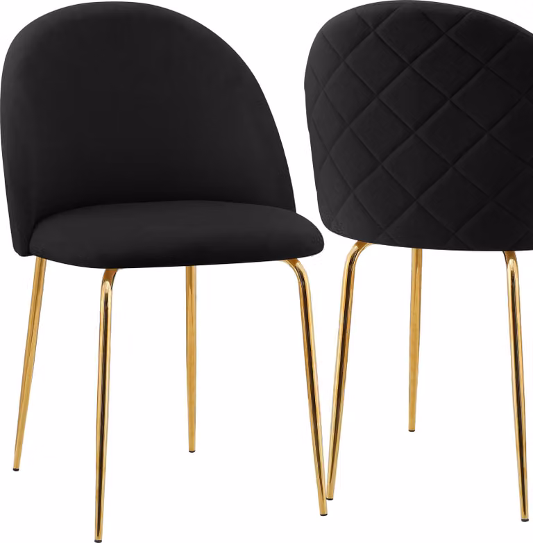 Sedia in velluto Fargo Oro Velluto Nero