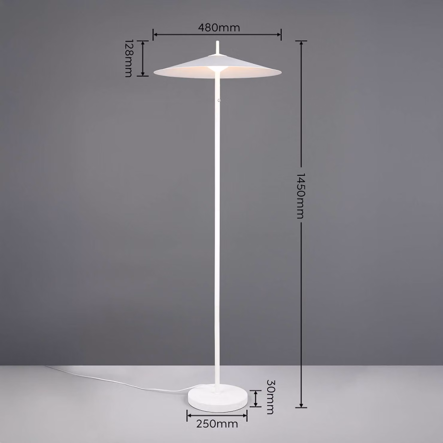 Trio Lighting Lampada da terra a LED Amalo, dimmerabile, Bianco / Opale, Soggiorno / Sala da pranzo, Metallo, Moderno, Lampada LED da terra
