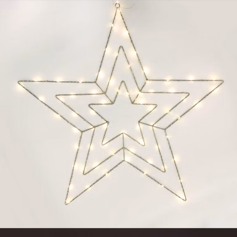 ACA Lighting tripla stella 70 mini LED, WW, 220-240V, IP44 65,5X65,5CM + 3m cavo di alimentazione trasparente X067014225