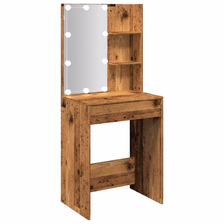Toeletta con LED Legno Antico 60x40x140 cm