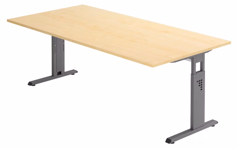 bümö Scrivania Serie-O - Decorazione: acero, struttura: grafite, dimensioni: 200 x 100 cm