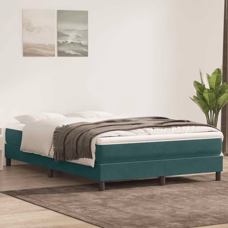 Maison Exclusive - Letto a Molle senza Materasso Verde Scuro 160x220 cm Velluto