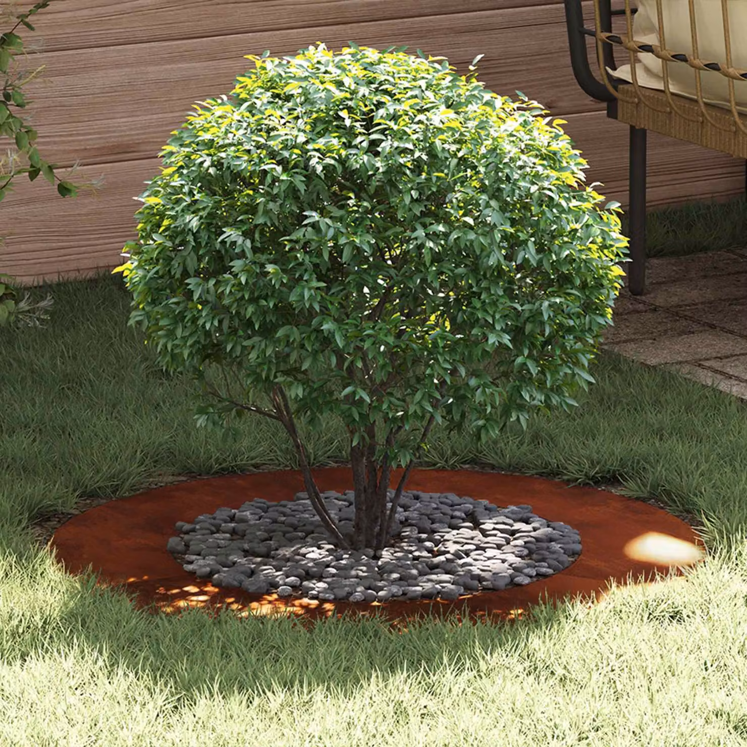 Anello d'Albero Piatto vidaXL in Acciaio Ruggine Marrone Ø 80 cm per Supporto Ornamentale da Giardino